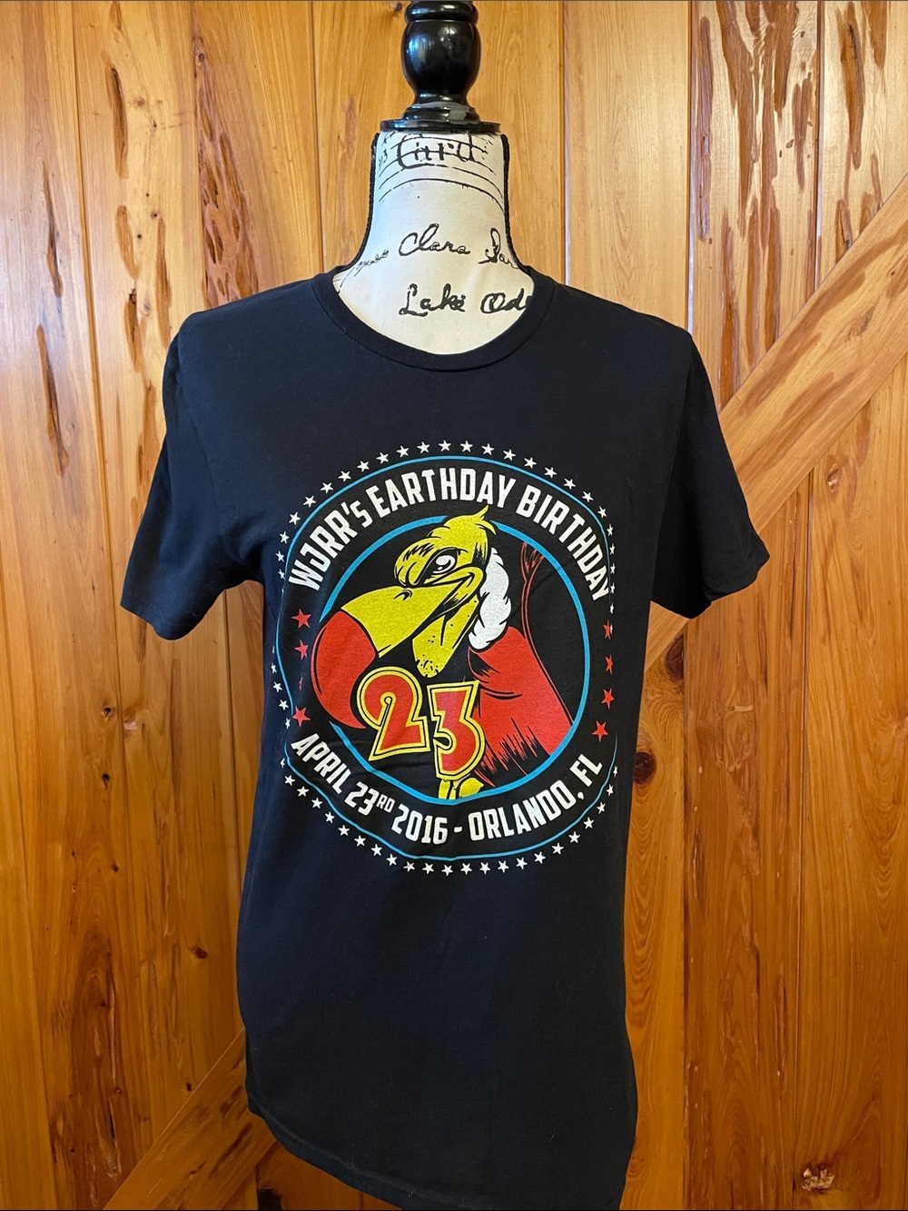 Women’s Black Orlando WJRR 2016 Earthday Birthday Rock Concert Graphic T-Shirt